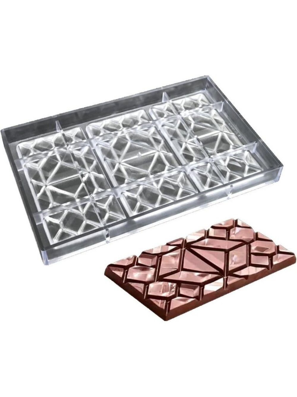 Durable 3D Rectangle Chocolate Molds - Flexible BPA-Free Candy Moulds, 3 Pack